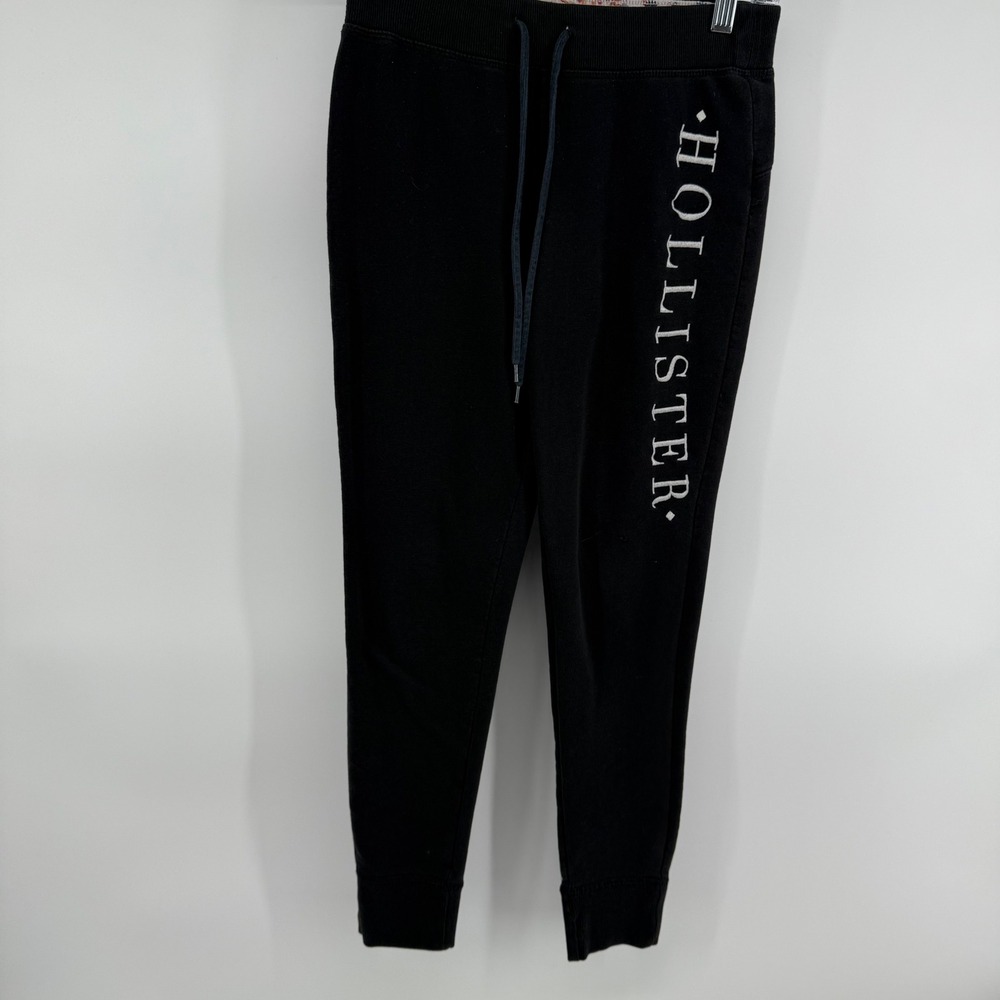 Hollister Black Jogger Sweatpants Womens Size S Embroidered Logo